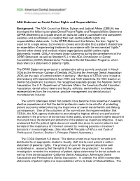ADA Statement on Dental Patient Rights and Responsibilities