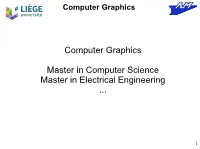 Computer Graphics Master in Computer Science Master In