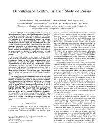 Decentralized Control: a Case Study of Russia