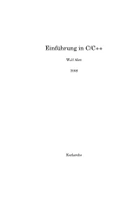 Einführung in C/C++
