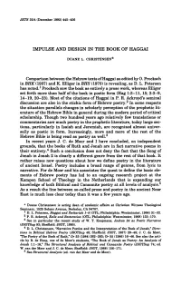Impulse and Design in the Book of Haggai . . . Duane L. Christensen
