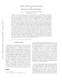 Kepler's Orbits and Special Relativity in Introductory Classical Mechanics