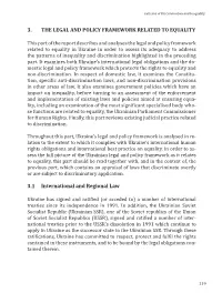 The Legal and Policy Framework Related to Equality