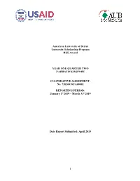 University Scholarship Program V at the American University of Beirut
