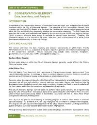 5. CONSERVATION ELEMENT Data, Inventory, and Analysis