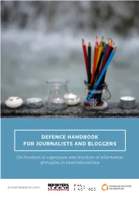 Defence Handbook for Journalists and Bloggers 1