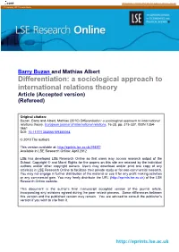 Differentiation: a Sociological Approach to International Relations Theory Article (Accepted Version) (Refereed)