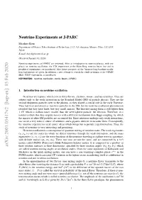 Neutrino Experiments at J-PARC