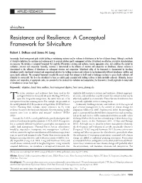 Resistance and Resilience: a Conceptual Framework for Silviculture