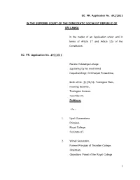 SC. FR. Application No. 492/2011