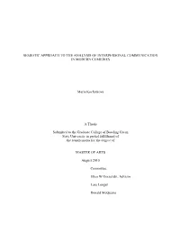 Semiotic Approach to the Analysis of Interpersonal Communication in Modern Comedies