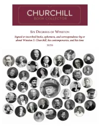 SIX DEGREES of WINSTON Signed Or Inscribed Books, Ephemera, and Correspondence by Or About Winston S