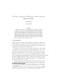 The Role of Bayesian Philosophy Within Bayesian Model Selection