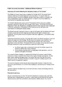 Welsh Government Summary of Events Following The