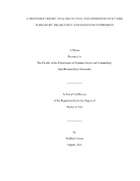 A Grounded Theory Analysis of Civil and Administrative Cases Pursued by the Security and Exchange Commission