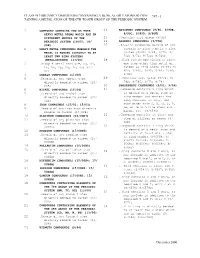 CLASS 987 ORGANIC COMPOUNDS CONTAINING a Bi, Sb, As, OR P ATOM OR CON- 987 - 1 TAINING a METAL ATOM of the 6TH to 8TH GROUP of the PERIODIC SYSTEM