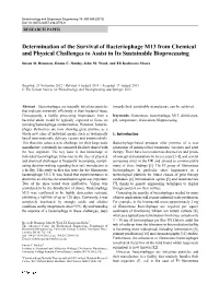 Determination of the Survival of Bacteriophage M13 from Chemical and Physical Challenges to Assist in Its Sustainable Bioprocessing