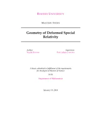 Geometry of Deformed Special Relativity