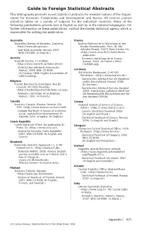 Guide to Foreign Statistical Abstracts