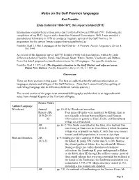 Notes on the Gulf Province Languages Overview