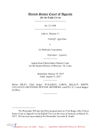 Watson V. Air Methods Corp., 834 F.3D 891 (8Th Cir