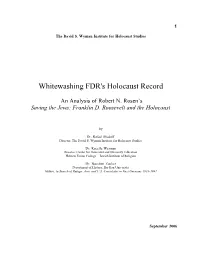 Whitewashing FDR's Holocaust Record