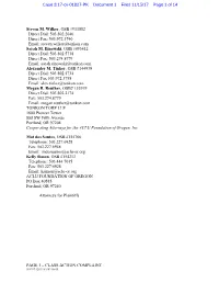 CLASS ACTION COMPLAINT Steven M. Wilker, OSB #911882 Direct Dial
