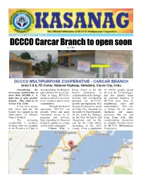 DCCCO Carcar Branch to Open Soon By: FJPO