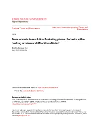 Evaluating Planned Behavior Within Hashtag Activism and #Blacklivesmatter’