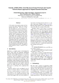 Gated Recurrent Neural Network and Capsule Network Based Approach for Implicit Emotion Detection