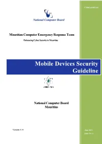 Mobile Devices Security Guideline