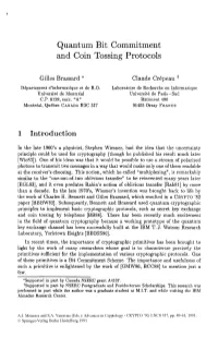 Quantum Bit Commitment and Coin Tossing Protocols