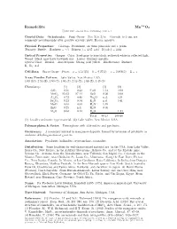 Ramsdellite Mn O2 C 2001-2005 Mineral Data Publishing, Version 1