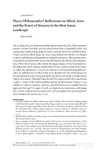 Reflections on Alfred, Asser and the Power of Memory in the West Saxon Landscape