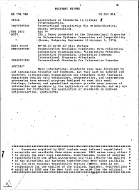 Application of Standards in Systems : Interconnection