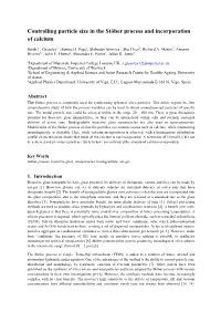 Controlling Particle Size in the Stöber Process and Incorporation of Calcium