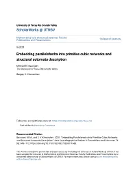 Embedding Parallelohedra Into Primitive Cubic Networks and Structural Automata Description