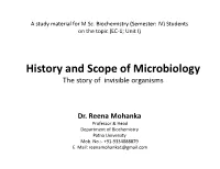 History and Scope of Microbiology the Story of Invisible Organisms