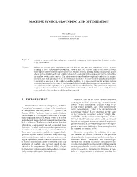 Machine Symbol Grounding and Optimization
