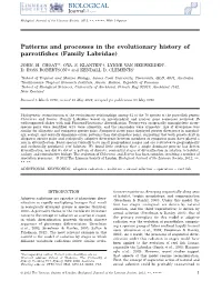 Patterns and Processes in the Evolutionary History of Parrotfishes