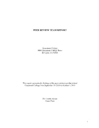 Peer Review Team Evaluation Report on the Fall 2019 ISER and Site Visit