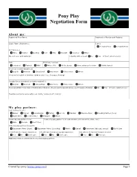 Pony Play Negotiation Form (PDF)
