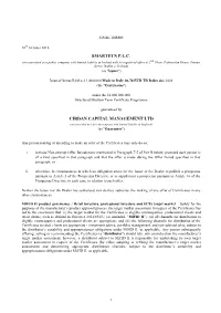 Smartetn P.L.C. Cirdan Capital Management