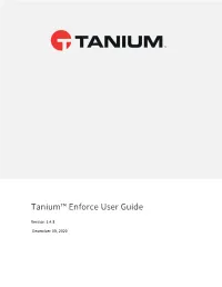 Tanium™ Enforce User Guide