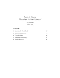 Topics in Algebra Elementary Algebraic Geometry