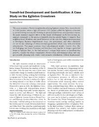 Transit-Led Development and Gentrification: a Case Study on the Eglinton Crosstown