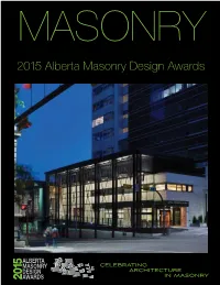 2015 Alberta Masonry Design Awards