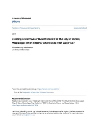 Creating a Stormwater Runoff Model for the City of Oxford, Mississippi: When It Rains, Where Does That Water Go?