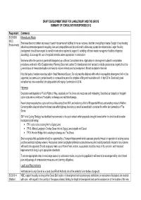 Draft Development Brief for Langleybury and the Grove Summary of Consultation Responses 2012