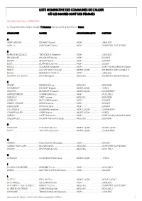 Liste Nomination Des Communes
